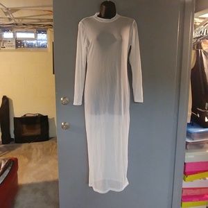 Sheer white Midi Dress/cover up